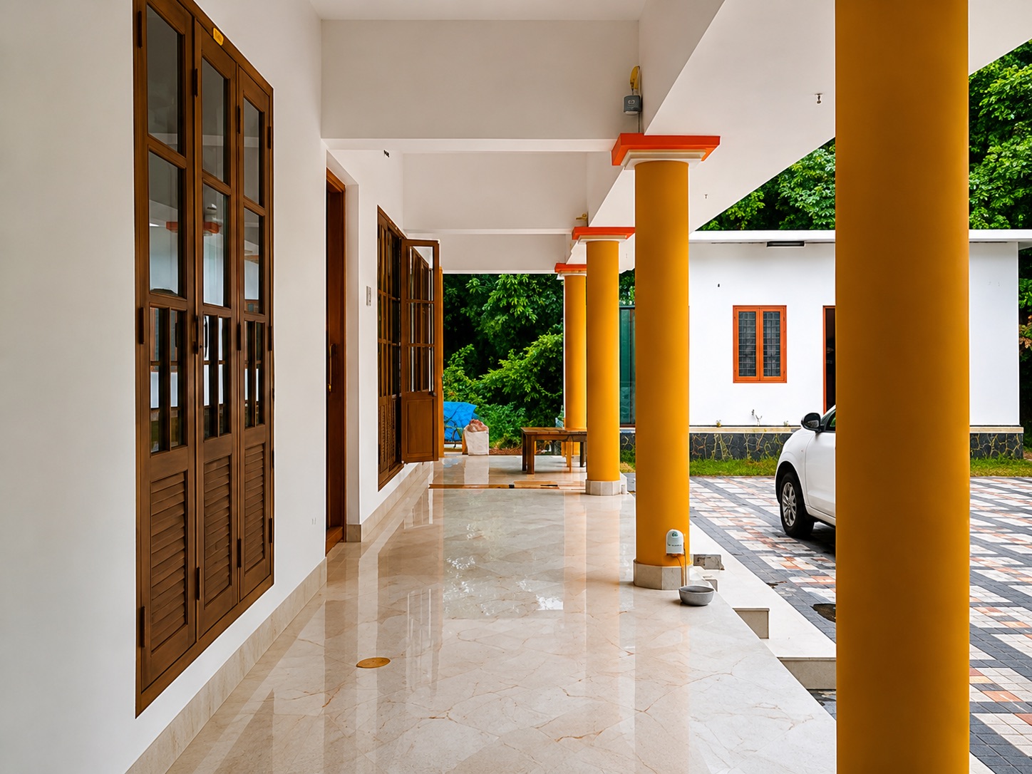 Covered veranda walkway at Ambanoli Villa